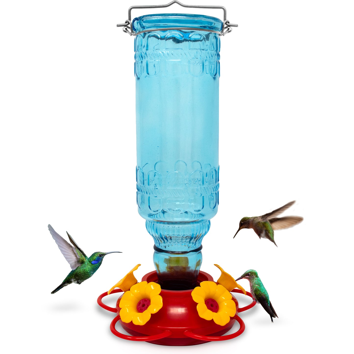 Superior Effect Antique Glass Decorative Hummingbird Feeder