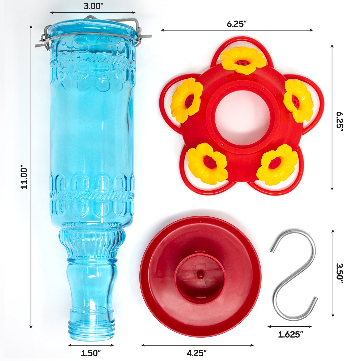 Superior Effect Antique Glass Decorative Hummingbird Feeder